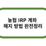 농협 IRP 계좌 해지