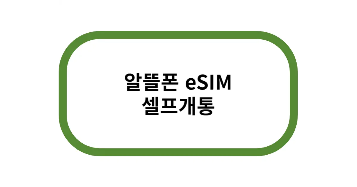 알뜰폰 eSIM 셀프개통