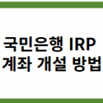 국민은행 irp 계좌 개설